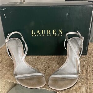 Lauren Ralph Lauren Metallic Silver Heels